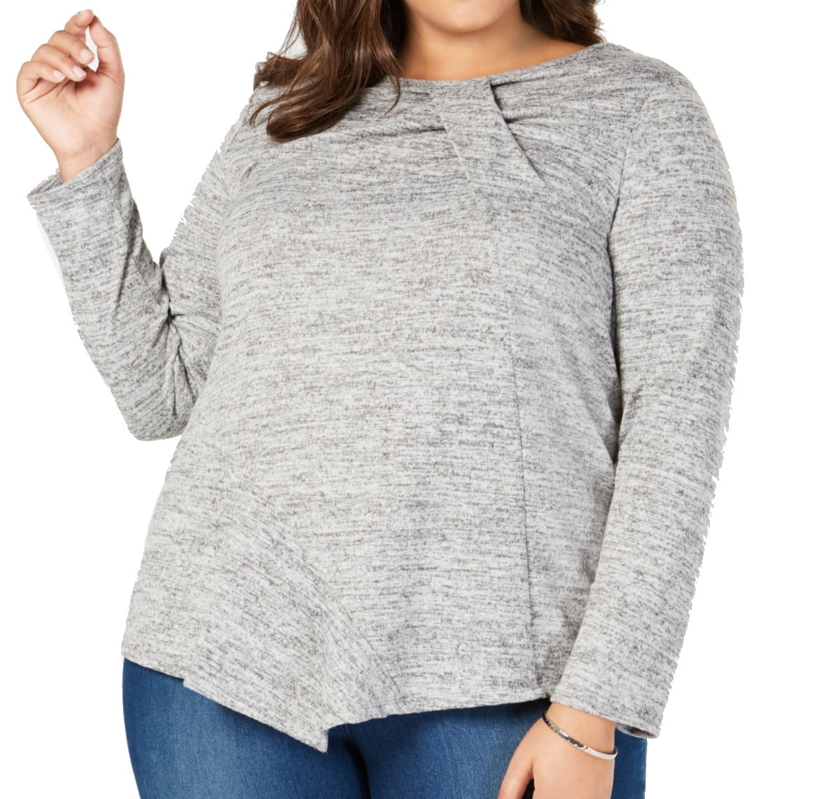 Women's Sweater Heather Plus Asymmetric 