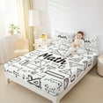thumbnail image 4 of Homewish Math Geometry Full Size Sheets,Modern Mathematics Bed Sheets,White Black Sheet Sets For Boys Kids,Super Cozy Room Decor,4-Piece, 4 of 7