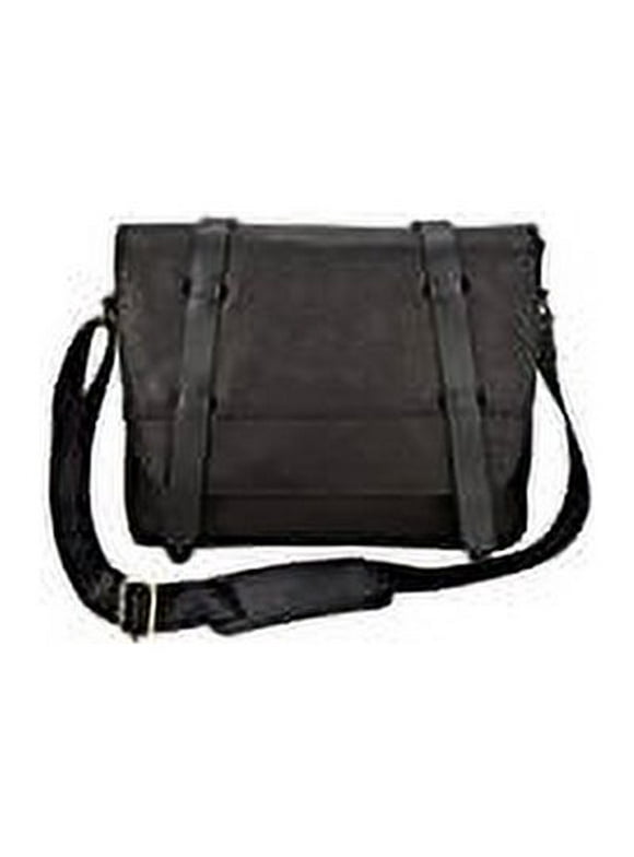 Goodhope Columbian Leather 15  Laptop Messenger Bag Black