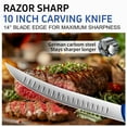 thumbnail image 3 of Carving Knife for Meat Turkey Brisket Knives Sharp Slicing Knife for Kitchen Use 10 Inch Blade, 3 of 6