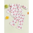 thumbnail image 6 of Miaouyo Baby Girl Halloween Outfit Pumpkin Print Long Sleeve Romper with Flare Pants and Headband 3 Pcs Set, 6 of 9