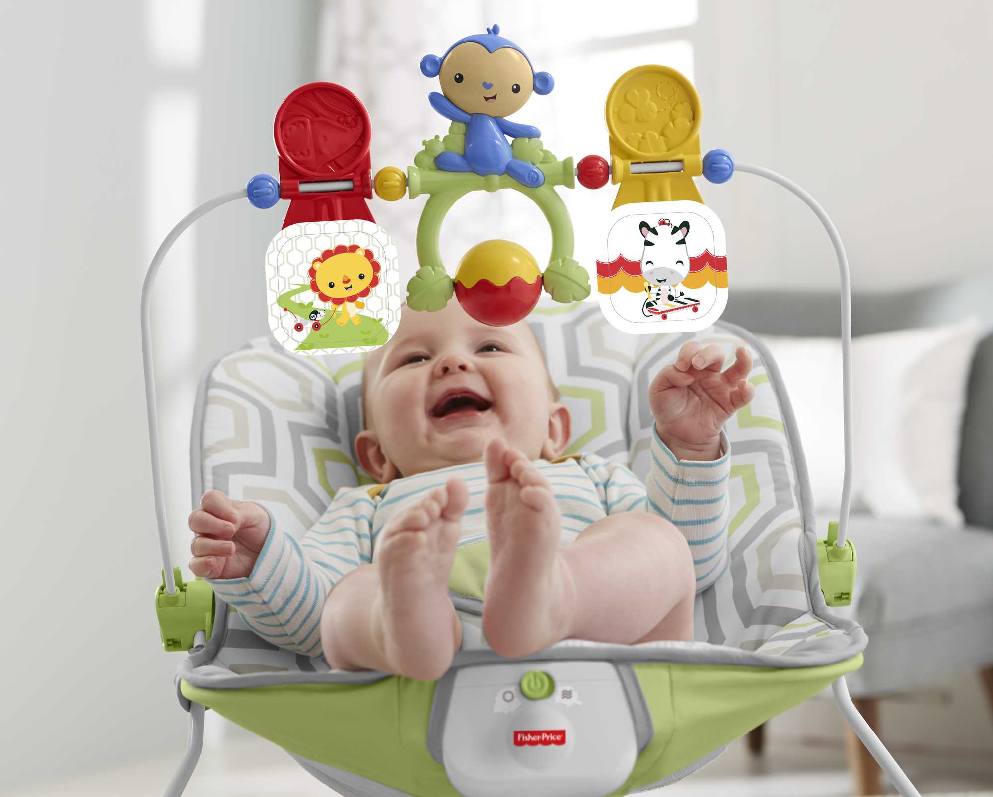 Fisher-Price Baby's Bouncer for Infants Birth+, Geo Meadow - image 3 of 6