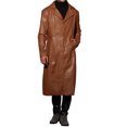 thumbnail image 2 of INSPIRE CHIC PU Faux Leather Long Jacket for Men's Lapel Gothic Trench Coat Outwear, 2 of 4