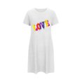 thumbnail image 4 of HomeGardon Women's Sleepwear Nightgowns for Women,Fashion Print Medium Length Dress Oversized Short Nightgown Fashion Chest Print Short Sleeve Nightdress,S-XXL, 4 of 6