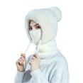 thumbnail image 2 of 3 in 1 Beanie Hat for Women, Women's 3-in-1 Winter Beanie Hat with Ear Flaps, Neck Warmer & Face Mask 55cm-60cm White Free, 2 of 3