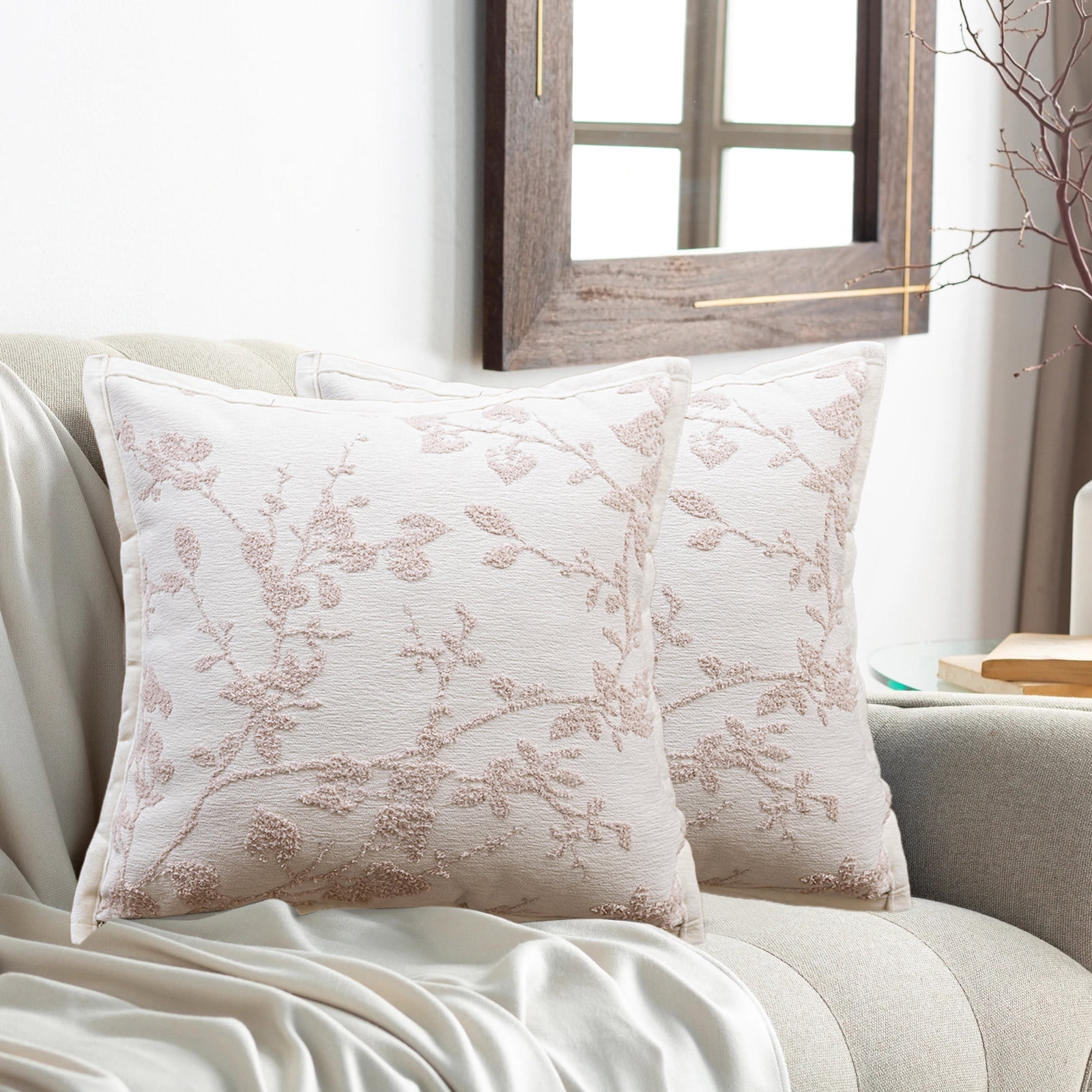 Clearance pimelu Sofa Cushion Cover Living Room Decorative Cushion Pillows Cushion Cover Chenille Material For Sofa Bedside Window And Other Scenes