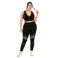 thumbnail image 6 of Women Racerback Sports Bra+Leggings w Pocket,2-Pieces Plus Size Activewear Set, 6 of 9