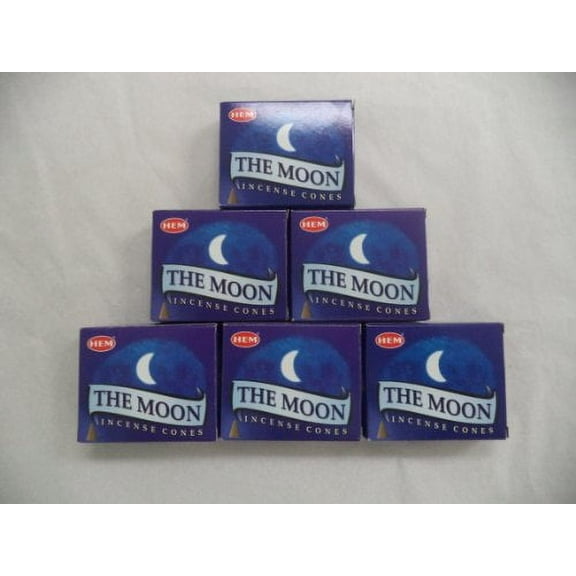 HEM The Moon Incense Cones, 6 Packs of 10 Cones = 60 Cones