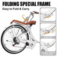 thumbnail image 3 of Ktaxon 26 Inch Folding Beach Cruiser Bike, 7 Speed Womens Bike with Foldable Basket, Lock & Rack, White, 3 of 9