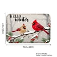 thumbnail image 4 of SPXUBZ Non Slip Flannel Floor Mat Hello Winter Cardinal Birds Snow Branch Design for Bathroom Kitchen Bedroom Decor 16x24 inch, 4 of 5