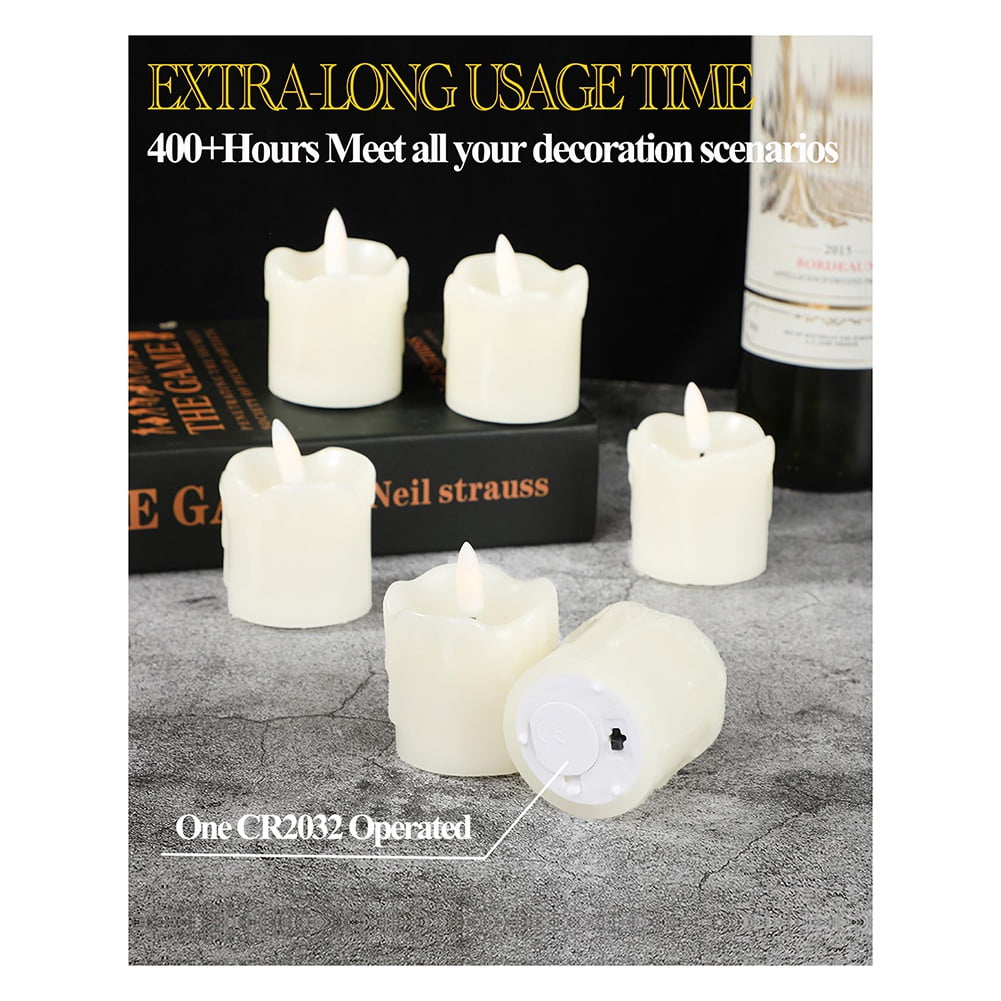 Flickering Flameless Votive Candles with Remote Timer, Battery Operated LED Candles for Wedding Dinner Table Decor