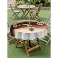 thumbnail image 4 of Outdoor Tablecloth with Umbrella Hole for Patio/Picnic/Party/Camping, Brown Gold Marble Waterproof Table Cloth Round Cover Washable, Modern Simple Abstract Fluid Art (Dia 60"), 4 of 9