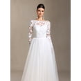 thumbnail image 2 of Vestido de novia Gilda Maxi de manga larga con encaje y malla, 2 of 6