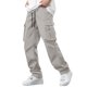 thumbnail image 2 of Ceisia Men's Solid Color Loose Cargo Pants with Multi Pockets & Drawstring Waist Beige L Gifts, 2 of 9