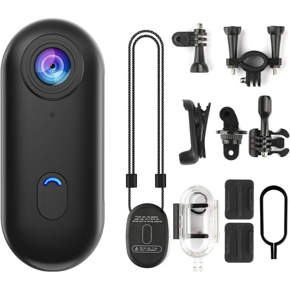 64GB 4K HD Mini Body Camera Body Cam Thumb Sized Wearable Action Camera, Hands Free Body Worn Camcorder with Mount Anywhere for Cycling, Travel, Pet Walking