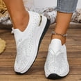 thumbnail image 4 of Chenyee Women's Oorthopedic Shoes Rhinestone Mesh Wedge Walking Shoes with Arch Support Slip On Sneakers, 4 of 7