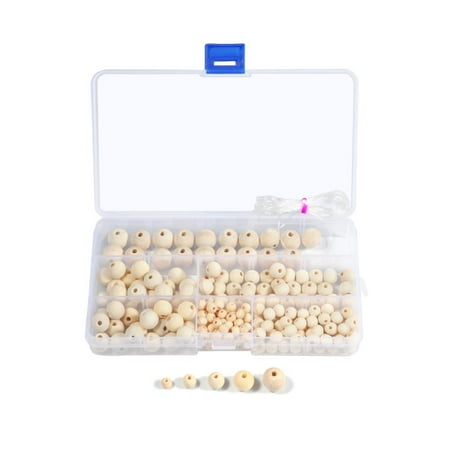 Eecoo Unfinished Natural Color Large Round Wood Beads Bracelet Eecoo Unfinished Natural Color Large Round Wood Beads Bracelet Making Kit For Diy Art