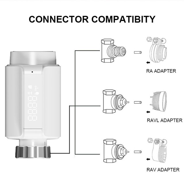 Amdohai Thermostatic Radiator Valve Smart Radiator Valve Intelligent Thermostat Valve Supporting Mobile App Control Radiator Controller