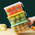 thumbnail image 4 of 3Pcs Storage Box with Handle Design Thickened Fruit Fridge Clear Plastic Box Food Storage Box Home Supplies, 4 of 12
