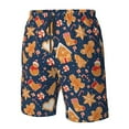 thumbnail image 4 of Balery Gingerbread Delights Traje de Baño Estilo Hawaiano para Hombre, Shorts de Secado Rápido con Bolsillos-Medium, 4 of 6