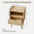 thumbnail image 2 of Erinnyees Fluted Nightstand Set of 2, Modern Mid-Century Bedside Table with USB Charging Station, Storage Drawer & Open Shelf , Curved Profile Nightstand for Bedroom, Living Room,Natural Oak, 2 of 7