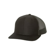 Richardson - Adjustable Snapback Trucker Cap - 112 - Black/ White - Size: OSFM