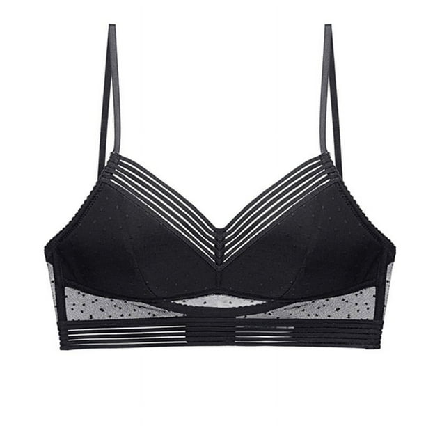 Sujetador de encaje de elevación inalámbrico con espalda baja, ropa interior fina sin montura en V profunda, espalda hermosa invisible, para mujeres y niñas