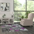 thumbnail image 3 of BizChair Modern Contemporary Area Rug, Purple Grey Black (5 Feet X 7 Feet), 3 of 6