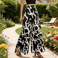 thumbnail image 2 of WRKEKC Wide Leg Pants for Women Elastic Waist Abstract Print Loose Fit Casual Trousers for Summer and Daily Outfits, 2 of 6