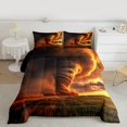 thumbnail image 2 of Homewish Grey Orange Tornado Bedding Comforter Set 2pcs for Female Men Adults,Natural Disaster Twin Comforter Sets Microfiber,Abstract Nature Theme Breathable Bedding Set,Lightweight Room Decor, 2 of 8