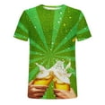 thumbnail image 5 of Lilgiuy Shirts for Men Graphic Tees, Men's Summer Novelty 3D Beer Bubbles Printed Short Sleeve Oversized T-Shirt Tops Shirts and Blouses Holiday Gifts(Green,XL), 5 of 5
