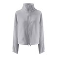thumbnail image 5 of Siilsaa Hoodie Women Women's Thin Cotton Zip Up Hoodie Jacket Grey,L, 5 of 5