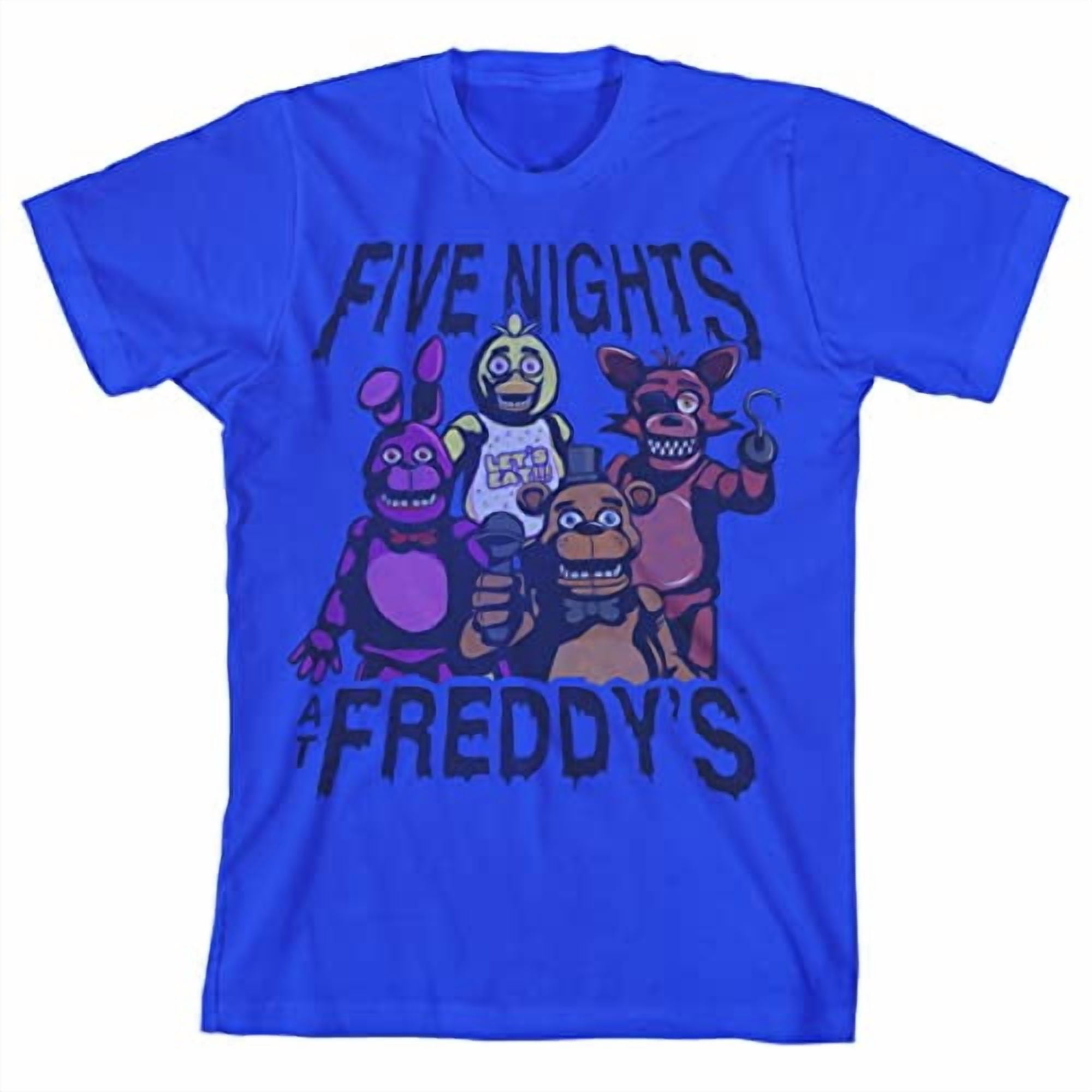 Five Nights at Freddy's Main Characters Boys Royal Blue T-shirt-Medium