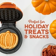Dash Pumpkin Mini Waffle Maker, Orange