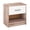 Brown, variant on Furnibear Bedside Table Nightstand with Drawer and Open Shelf, Wood End Table for Bedroom, Light Gray