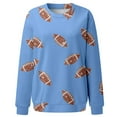 thumbnail image 3 of Fsqjgq Womens Football Sequin Rugby Sweatshirt Game Day Y2K Crewneck Oversized Hoodies Long Sleeve Pullover Tops Blouse Blue S, 3 of 5