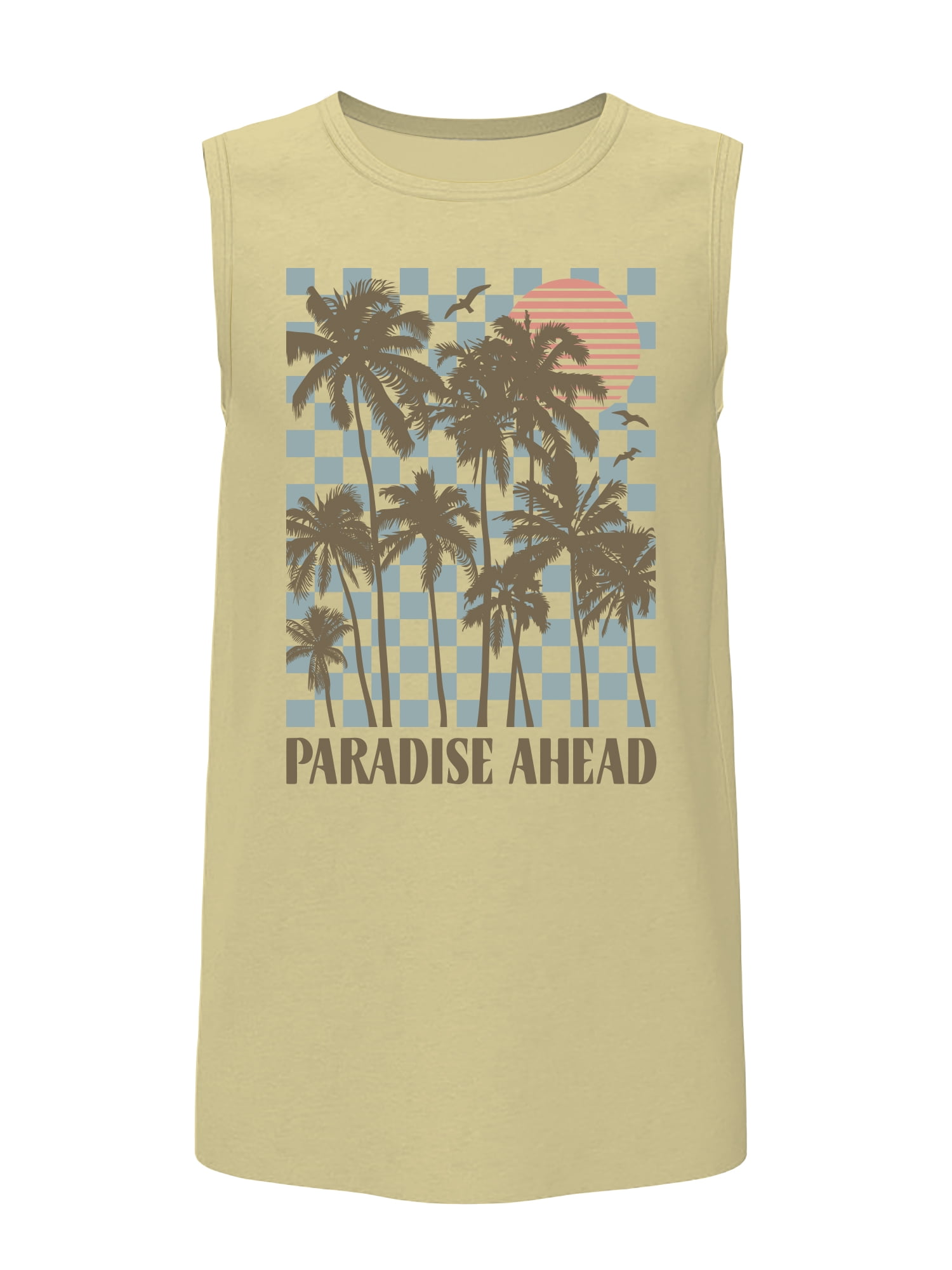 Wonder Nation, Boys' & Big Boys Graphic Core Tank Top, Paradise Sunshine, Sizes 4-16 Husky