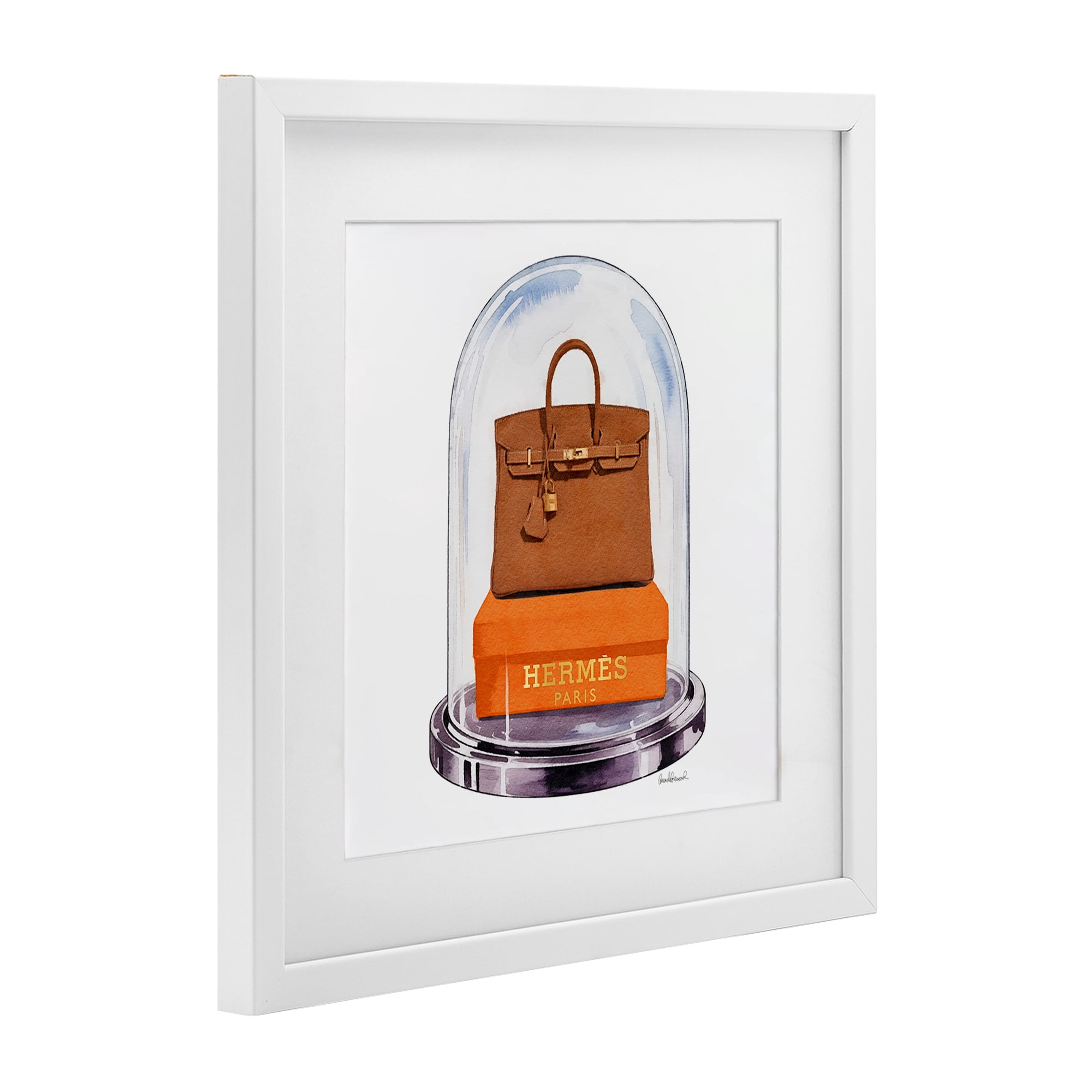 Stupell Industries Luxury Handbag Dome White Framed Print Under Glass, design by Amanda Greenwood