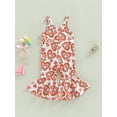 thumbnail image 4 of Boiiwant Toddler Baby Girls Valentine’s Day Jumpsuit Sleeveless Square Neck Heart Print Suspender Flare Pants Spring Cute Overalls 12M-5T, 4 of 9