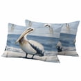 thumbnail image 2 of Pack of 2 Outdoor Pillow Covers 20x12 Inch Waterproof Coastal Pelican Throw Pillow Covers,Decorative Couch Pillow Shams Protectors Modernism Art Oil Painting Birds Patio Pillowcases Cushion Covers, 2 of 8