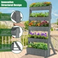 thumbnail image 3 of MOPHOTO 5-Tier Gray Vertical Wooden Raised Garden Bed,Garden Planters Freestanding Wood Plant Stand Flower Rack Wooden Planter Box for Plants Herbs Flowers Vegetables Outdoor Indoor Gardening, 3 of 8