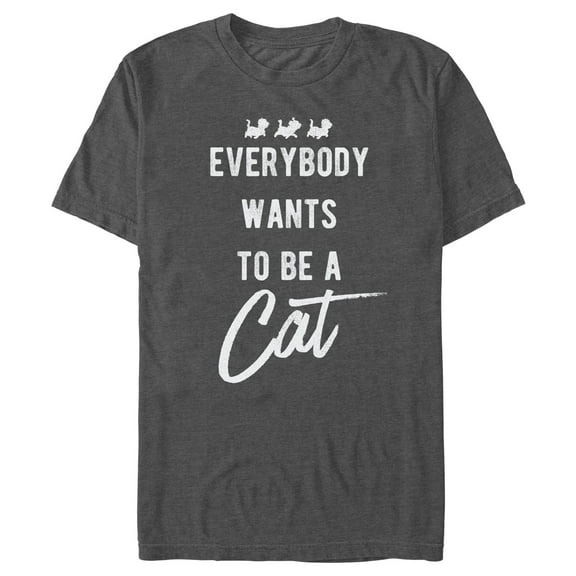 Men's Aristocats Everybody Wants To Be a Cat Graphic Tee Charcoal Heather Large