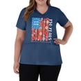 thumbnail image 3 of 250 Anniversary Usa Scrub Tops for Women Usa Flag Print Fourth Of July V Neck Shirts Short Sleeve Moisture Wicking Classic Fit Quick Dry T Shirts with Pockets, #01 Royal Blue, 3XL, 3 of 4