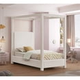 thumbnail image 3 of Bowery Hill Contemporary Cream Linen Textured Fabric Twin Bed, 3 of 9