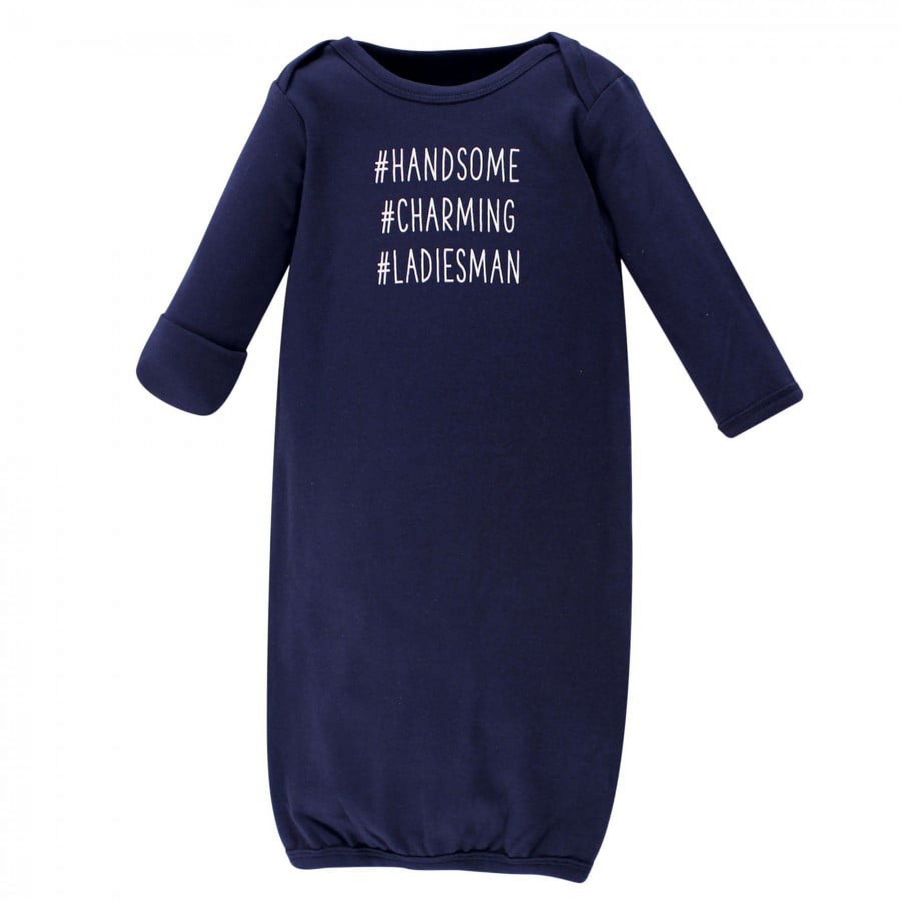 Hudson Baby Infant Boy Cotton Gowns, Bonjour, Preemie-Newborn