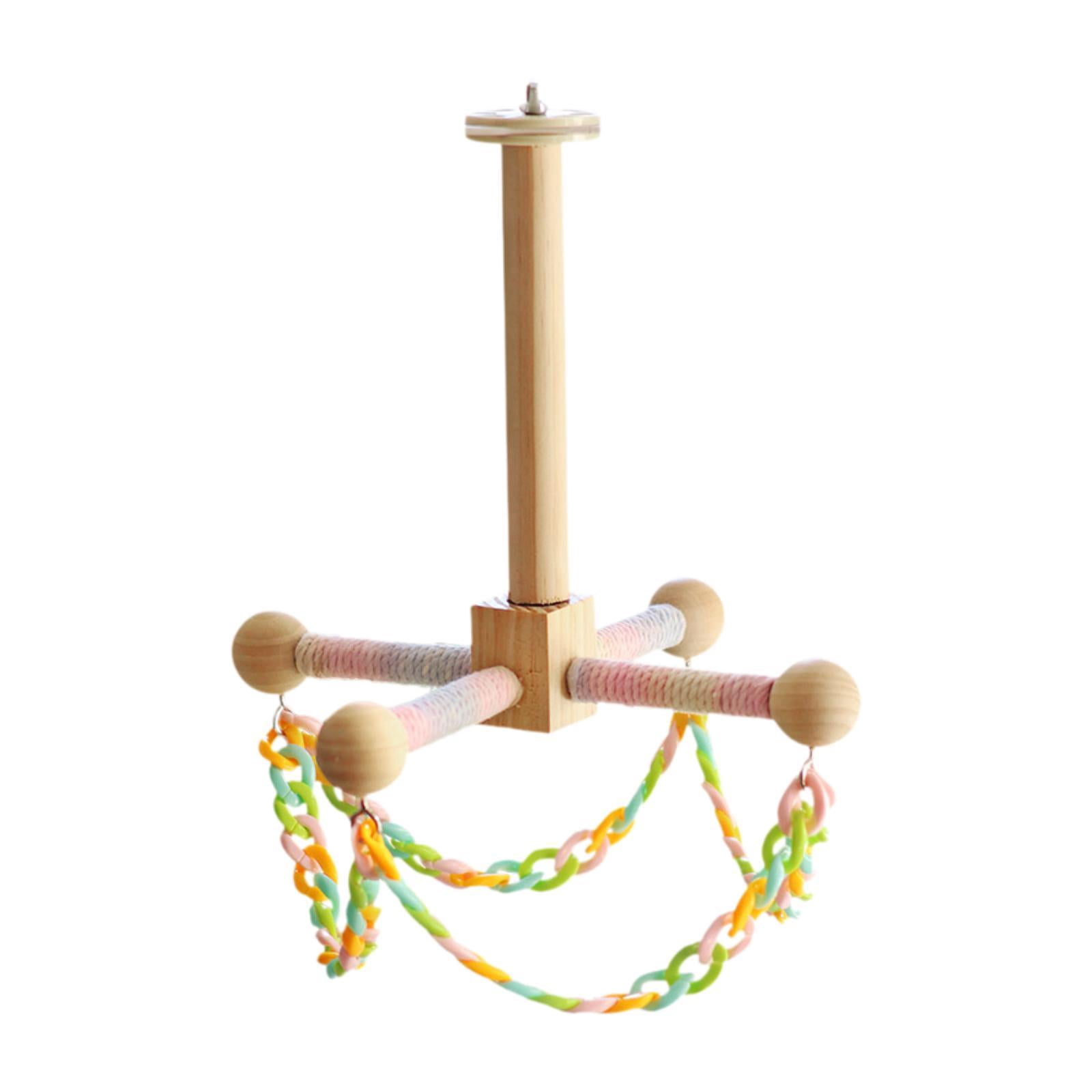Bvdfgk Enrichment Cockatiel Toy Bird Stand Perch Toy Fun with Swing Rotating Parrot Toy