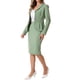 thumbnail image 4 of Conjunto de falda de 2 piezas para mujer INSPIRE CHIC, blazer peplum, falda lápiz de cintura alta, atuendo de trabajo XS, verde guisante, 4 of 6