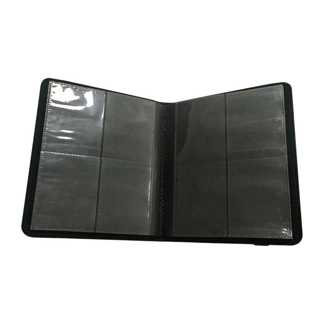 Maoww 4 Pockets Trading Card Carrying Binder Card Case Pocket Binder Storage Album black 21x17.5cm