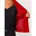 thumbnail image 5 of Chaqueta De Traje De Oficina De Negocios Con Solapa Y 1 Botón De Terciopelo Para Mujer Rojo S, 5 of 5