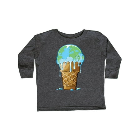 

Inktastic Melting Earth Ice Cream Cone Gift Toddler Boy or Toddler Girl Long Sleeve T-Shirt